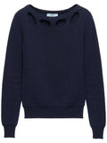 Prada Women Cotton Boat Neck Sweater