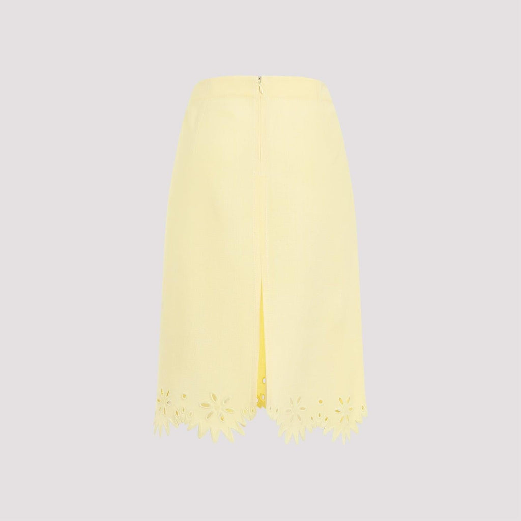 Bottega Veneta Grainy English Embroidery Midi Skirt Women