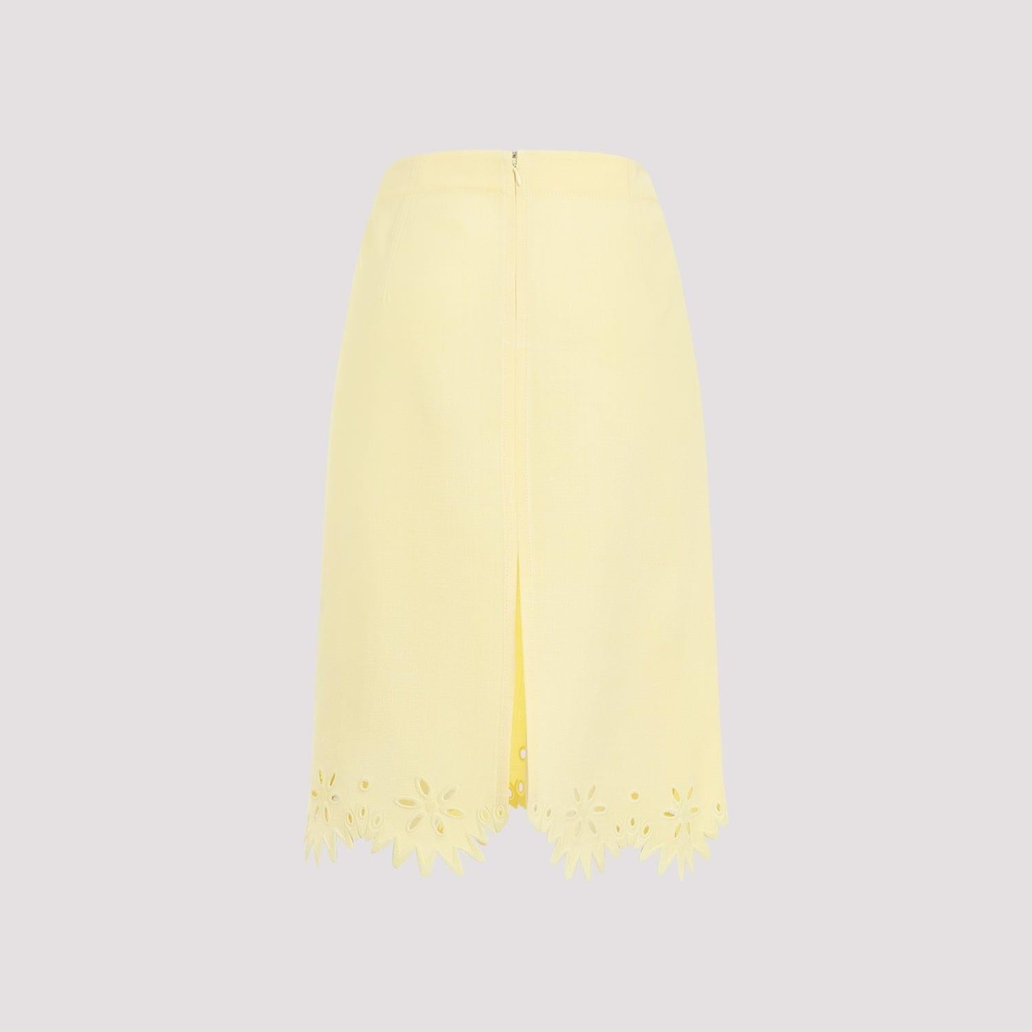 Bottega Veneta Grainy English Embroidery Midi Skirt Women