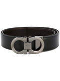 Ferragamo Men Smooth Leather Reversible Gancini Belt