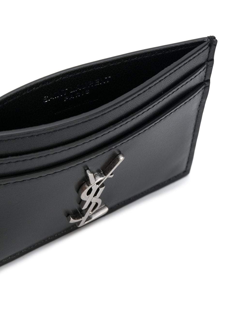 Saint Laurent Men Smooth Leather Cassandre Card Holder
