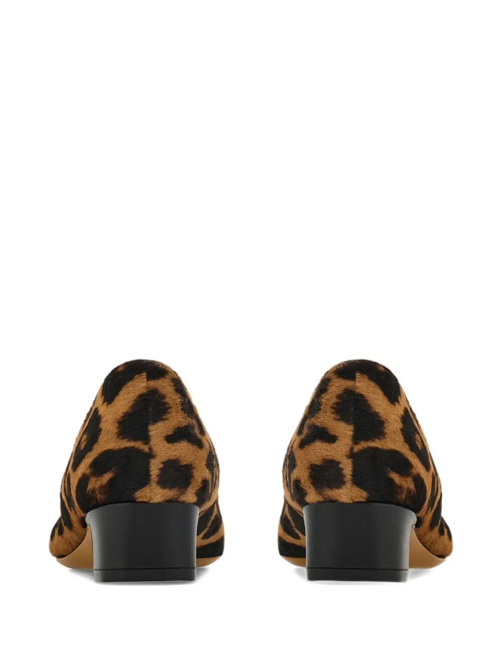 Ferragamo Women Horsehair Printed Pirri Pony Décolleté