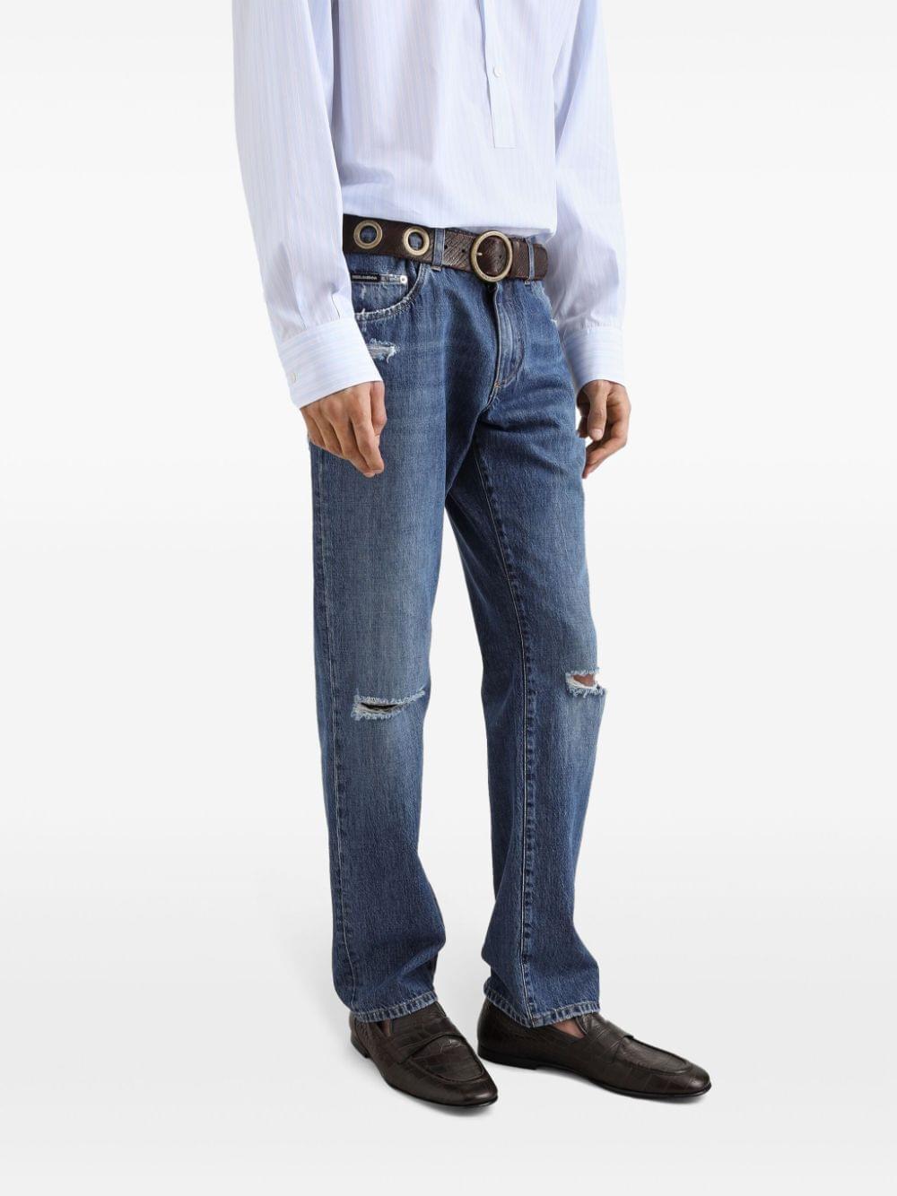 Dolce & Gabbana Men Classic Cotton Jeans With Tag With Abrasions