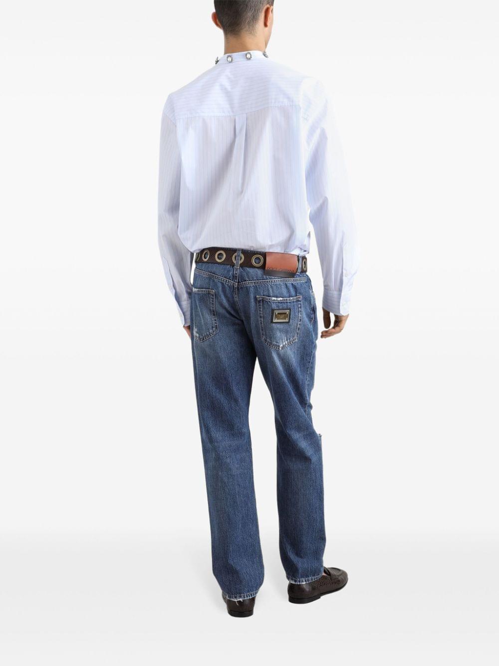 Dolce & Gabbana Men Classic Cotton Jeans With Tag With Abrasions