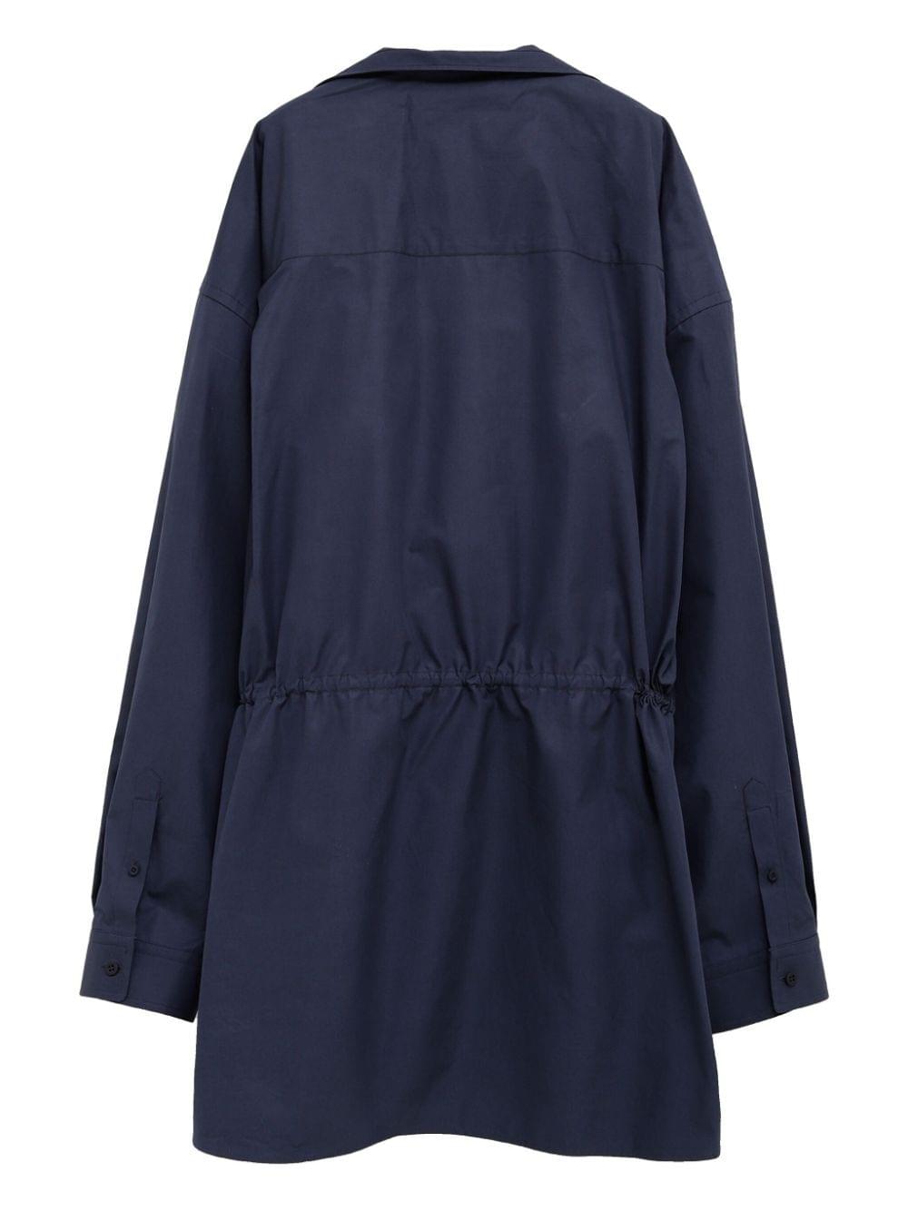 Balenciaga Women Elasticated Waistband Cotton Shirt Mini Dress