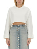 Courreges Women Cropped Sweatshirt