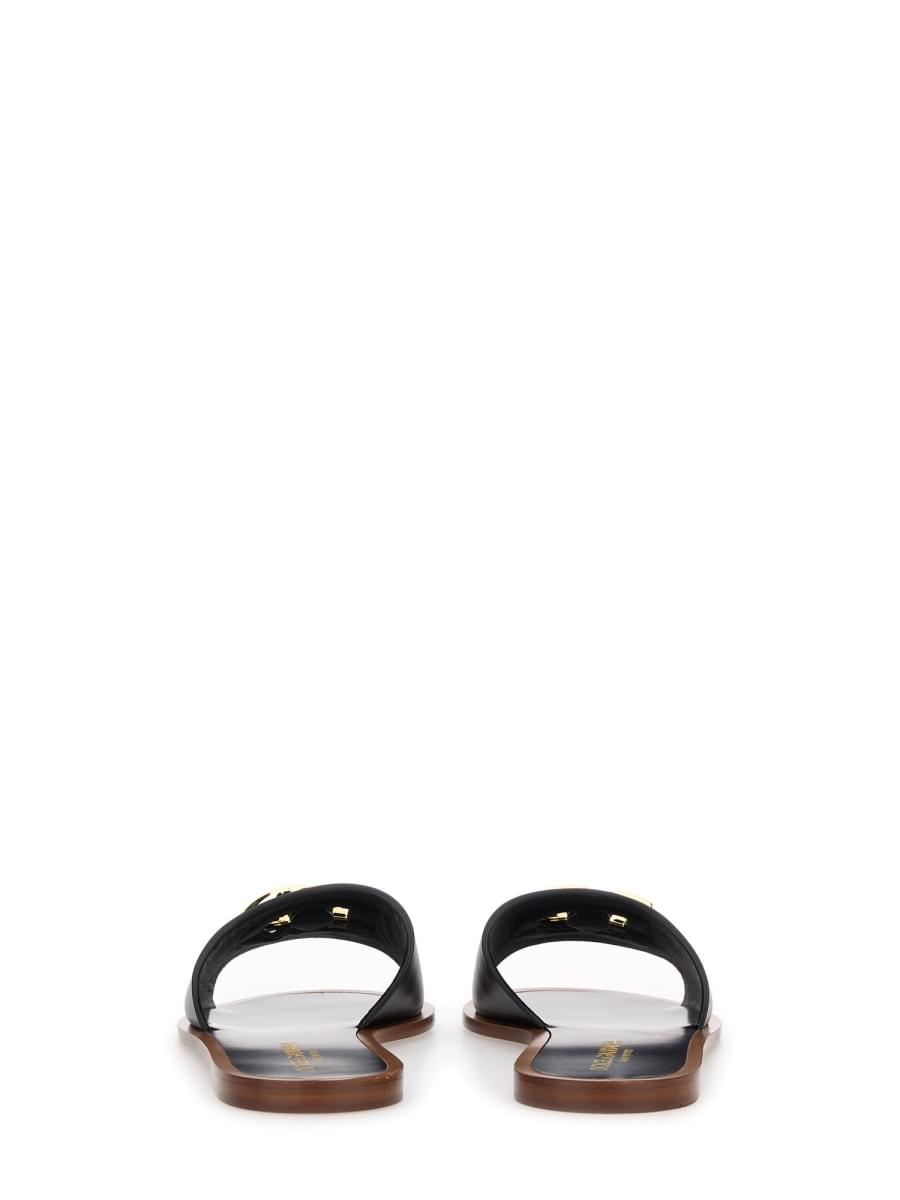 Dolce & Gabbana Women Leather Slide Sandal