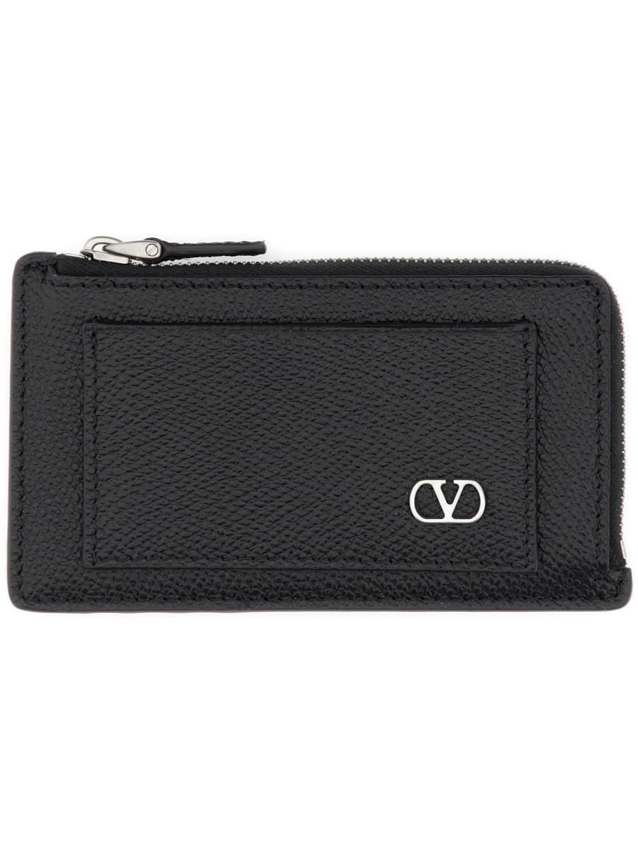 Valentino Garavani Men "Vlogo Signature" Leather Coin Purse