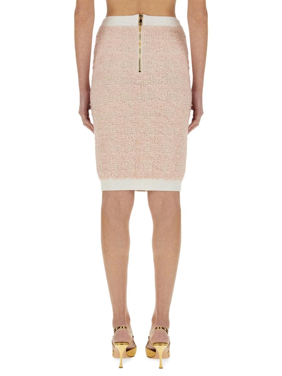 Balmain Women Tweed Midi Skirt