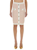 Balmain Women Tweed Midi Skirt
