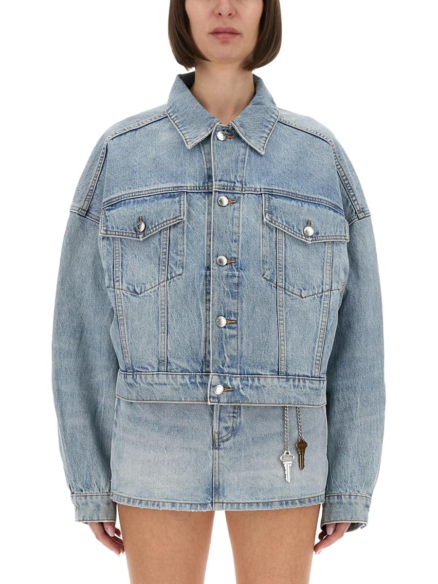 Alexander Wang Women Denim Clip-On Trucker Jacket