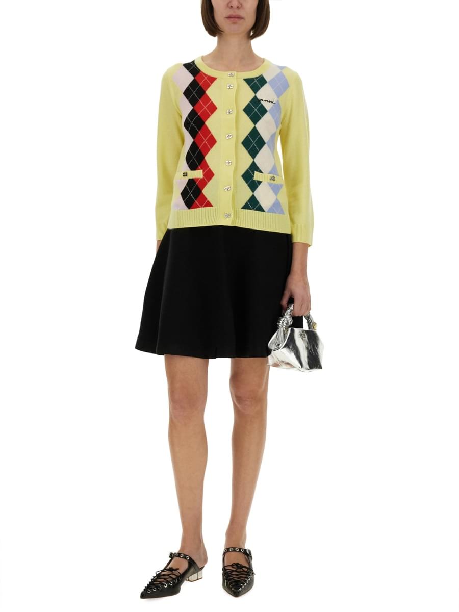 Ganni Women Jacquard Cashmere Cardigan