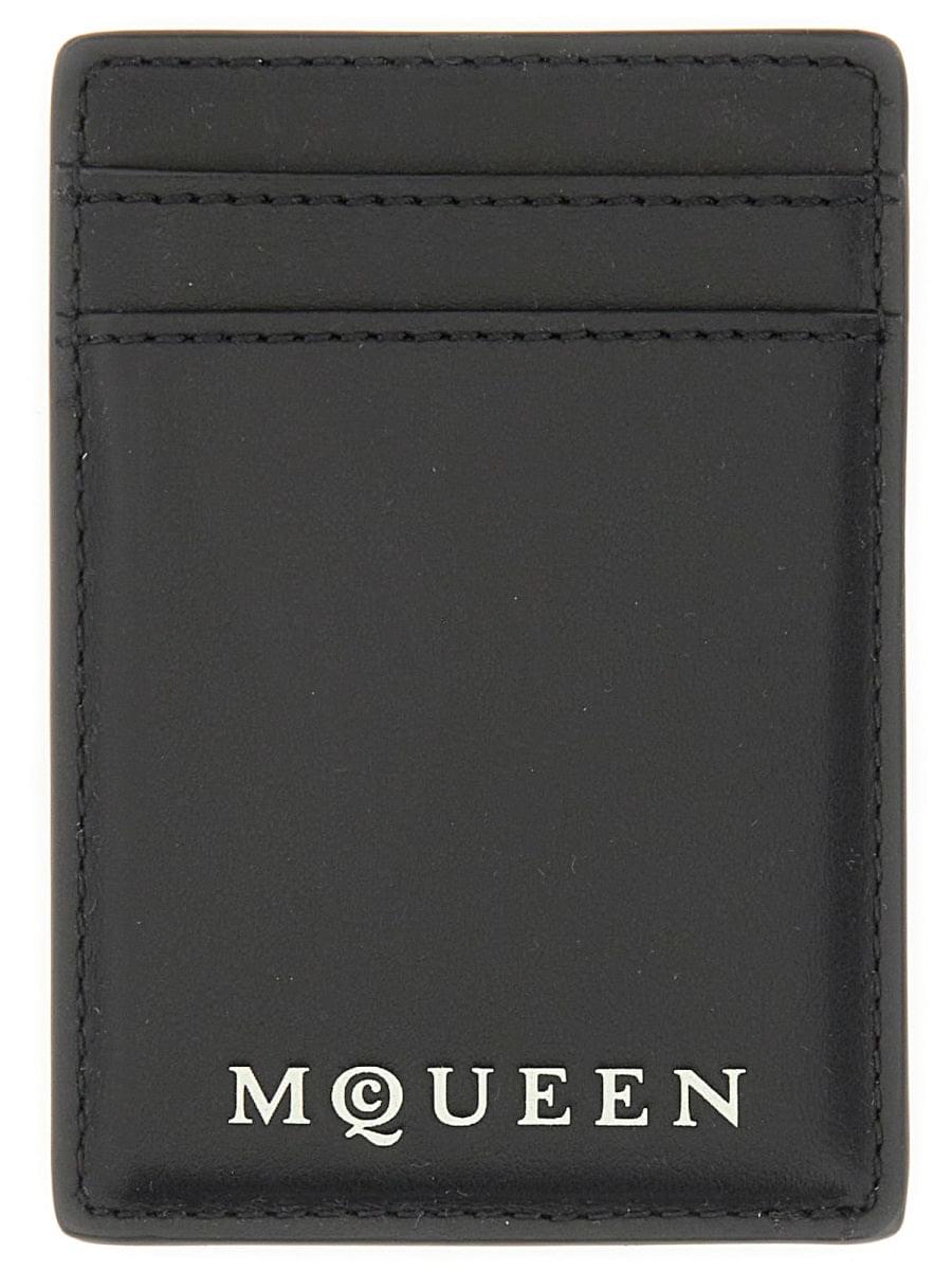 Alexander Mcqueen Men Magnetic Card Holder With Logo