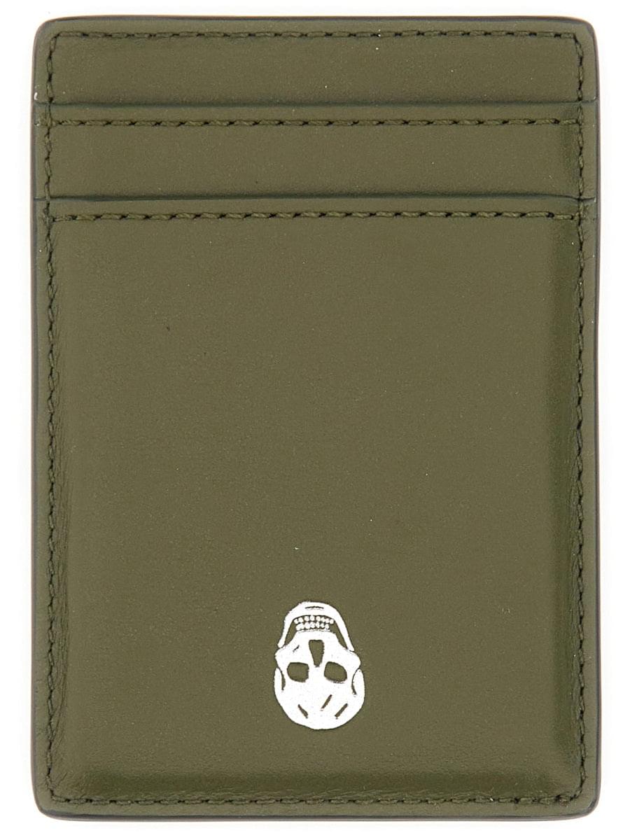 Alexander Mcqueen Men Magnetic Card Holder "Skull"