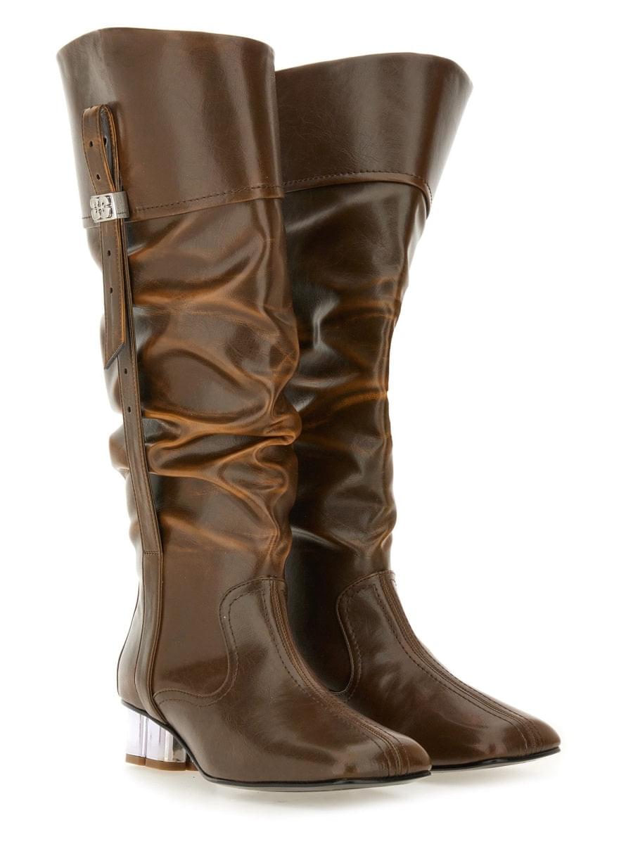 Ganni Women Slouchy Boot "Butterfly"