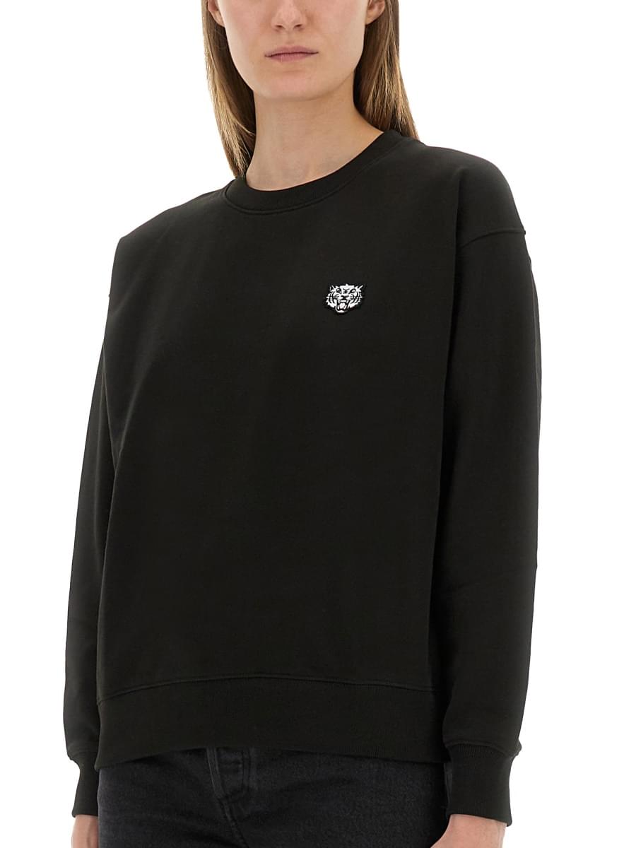 Kenzo Women Cotton Sweatshirt With "Happy Tiger" Patch