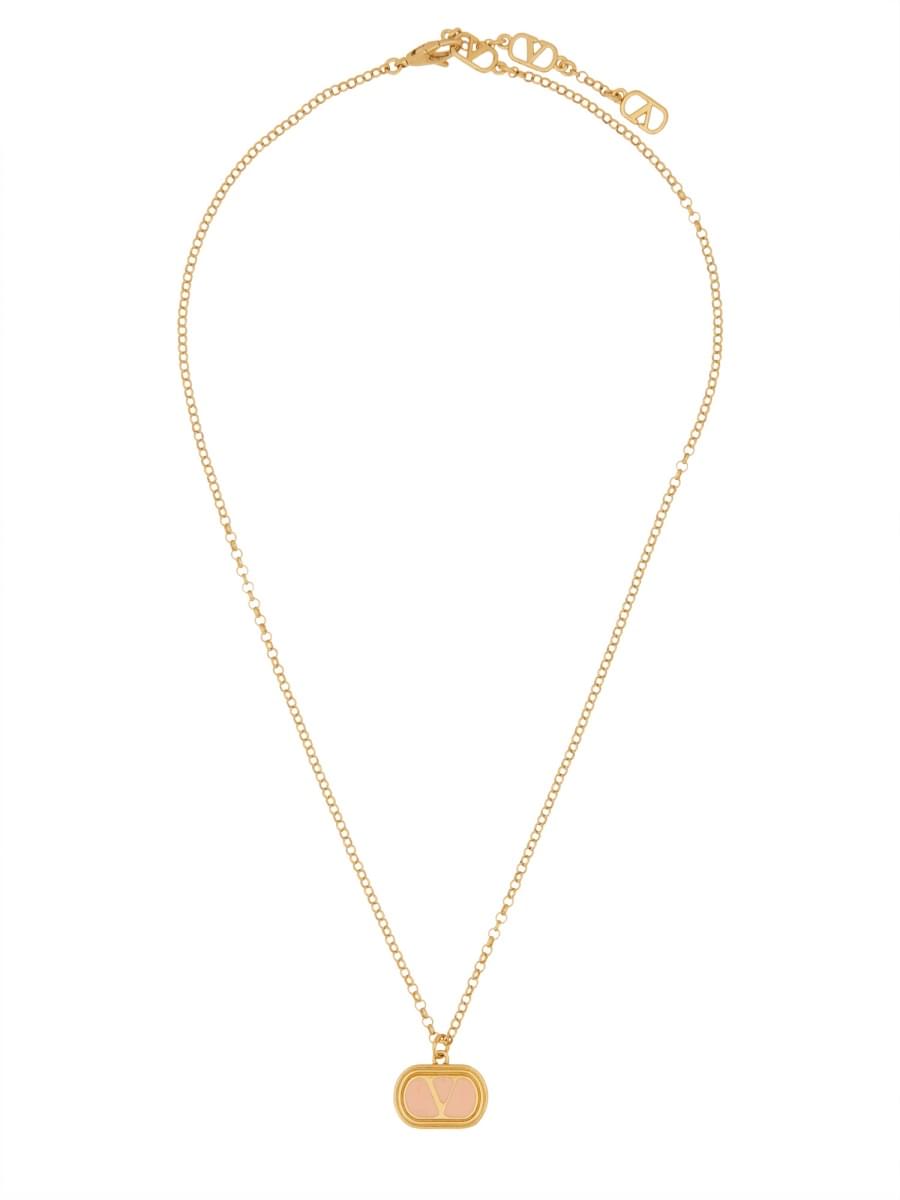 Valentino Garavani Women Brass And Enamel "Ovalette" Necklace