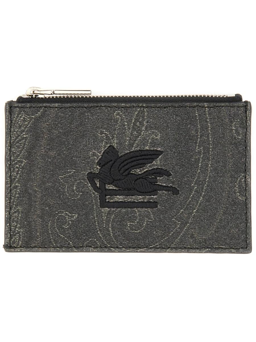 Etro Men Card Holder "Arnica" With Pegasus