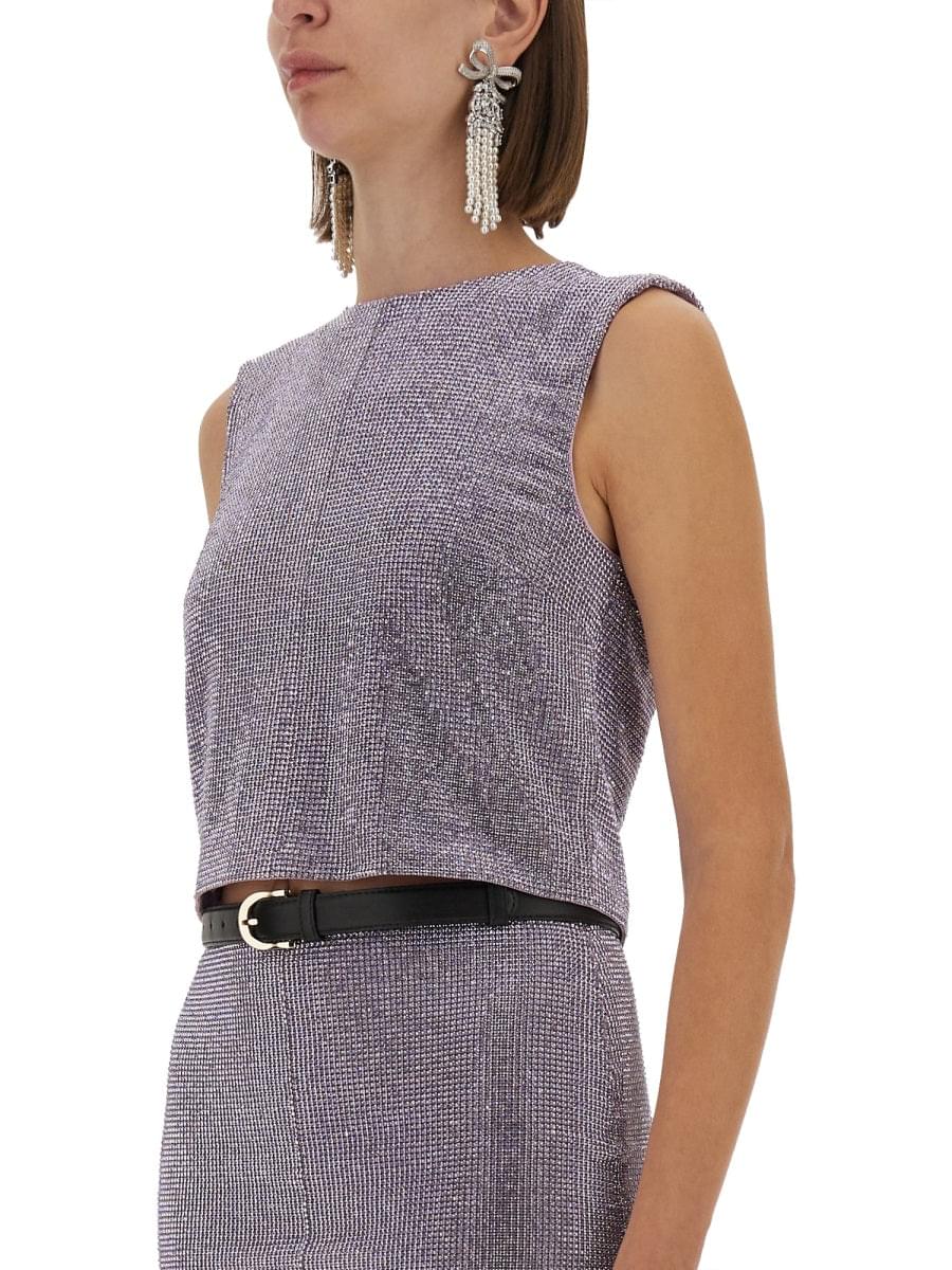 Self-Portrait Women Metal Mesh Top