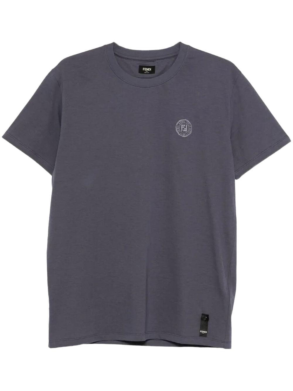 Fendi Men Ff Postcards Logo Print Cotton T-Shirt