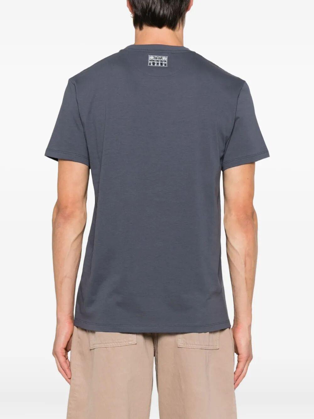 Fendi Men Ff Postcards Logo Print Cotton T-Shirt