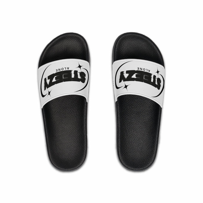 Men's "Steezy" Slides — Bold Black & White Athletic Slides