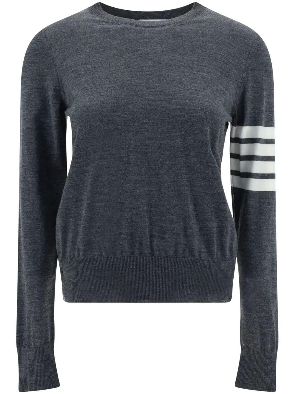 Thom Browne Women Wool 4-Bar Relaxed Pullover