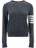 Thom Browne Women Wool 4-Bar Relaxed Pullover