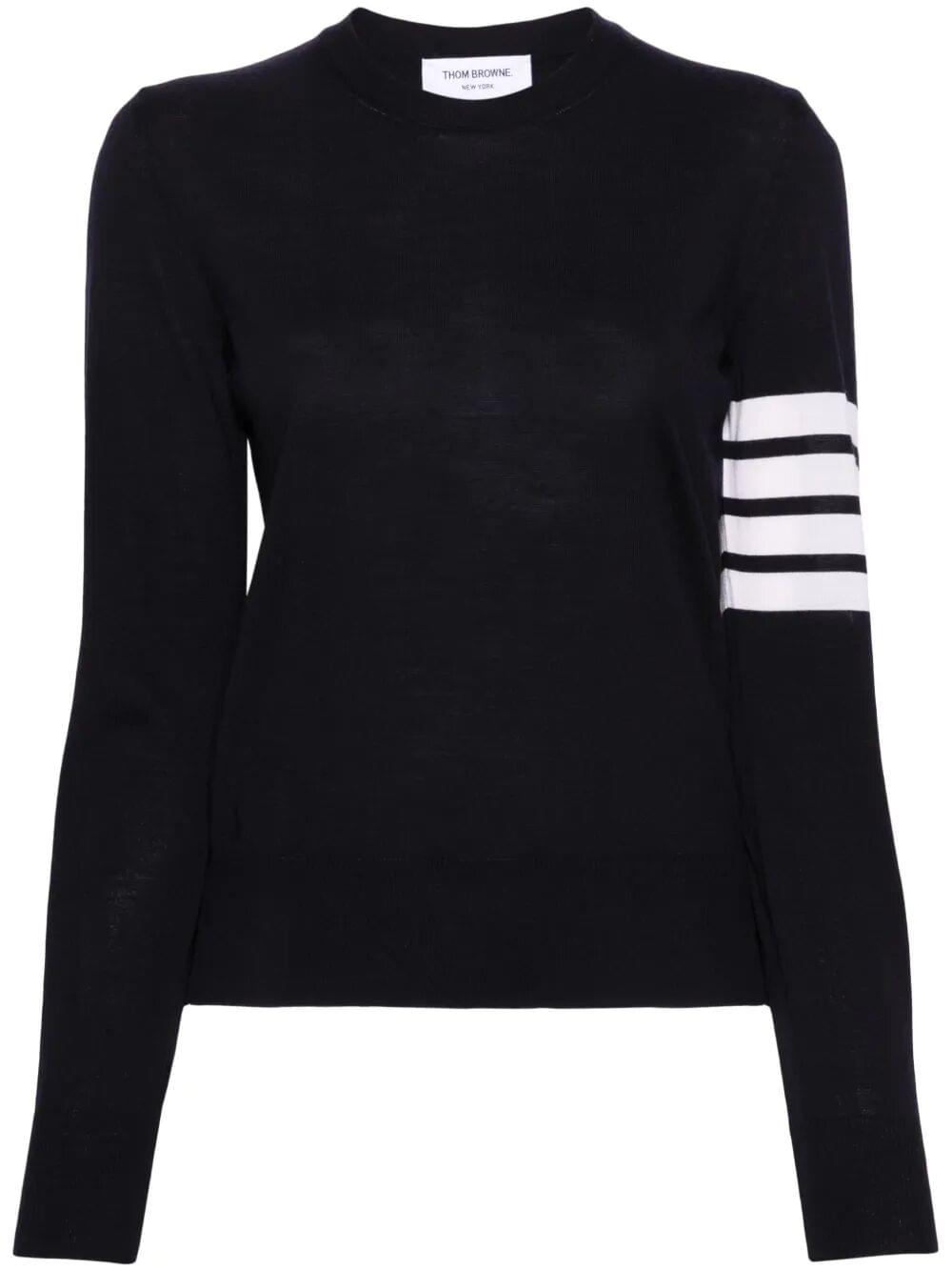 Thom Browne Women Wool 4-Bar Relaxed Pullover