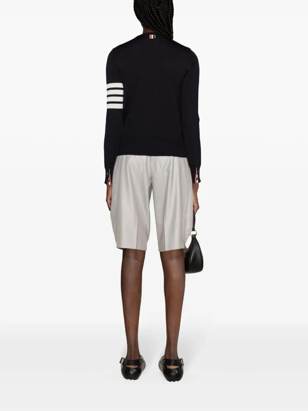 Thom Browne Women Wool 4-Bar Relaxed Pullover