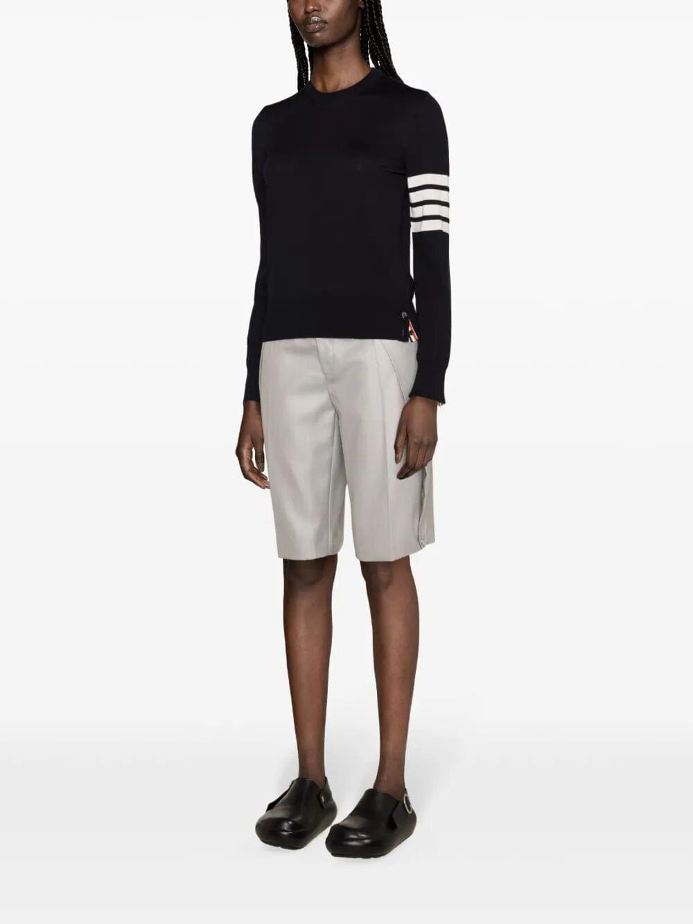 Thom Browne Women Wool 4-Bar Relaxed Pullover
