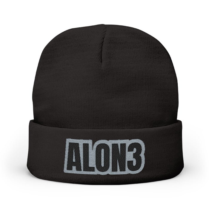 Embroidered 'ALON3' Knit Beanie