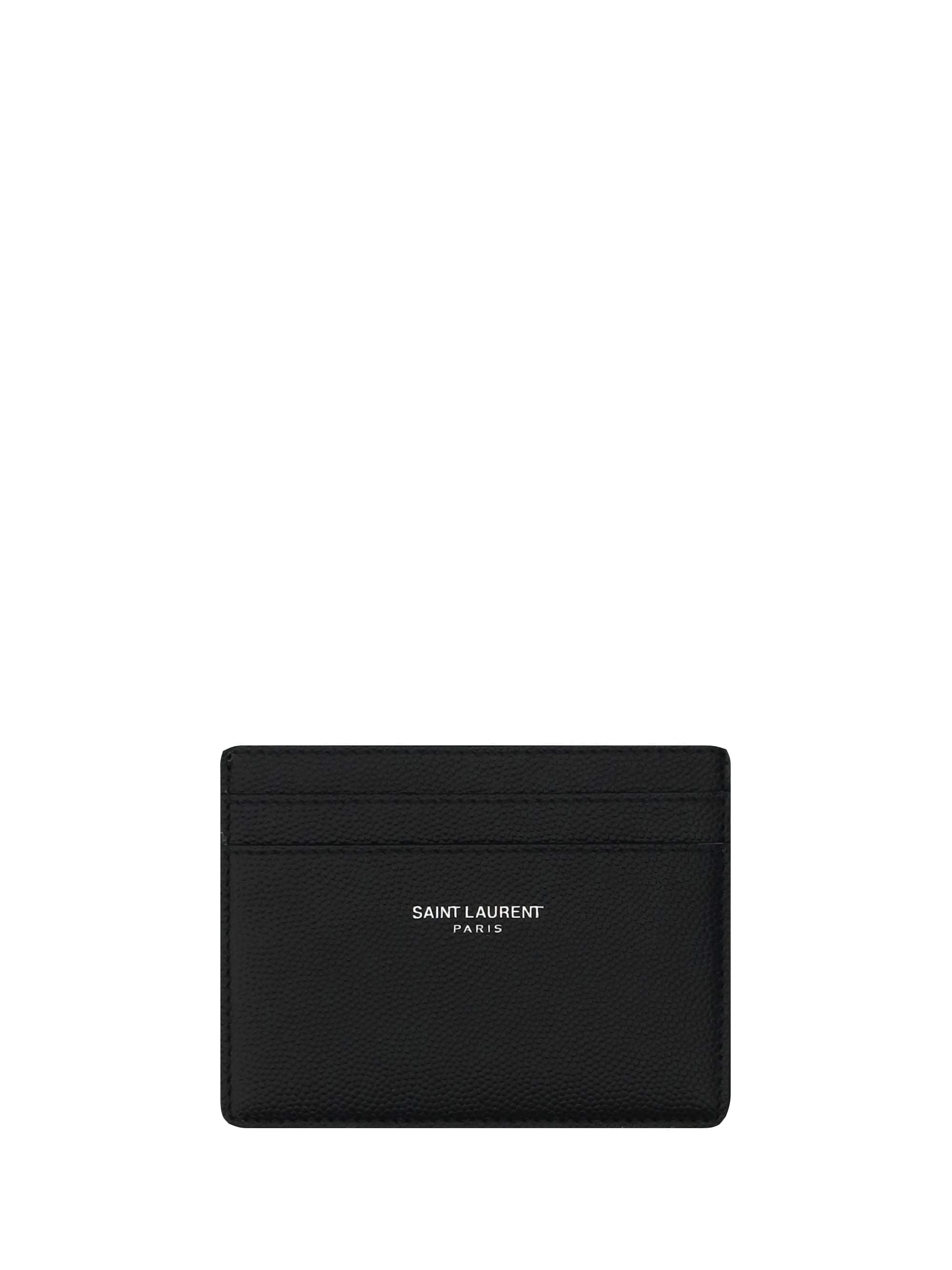 Saint Laurent Men Grain De Poudre Leather Cardholder