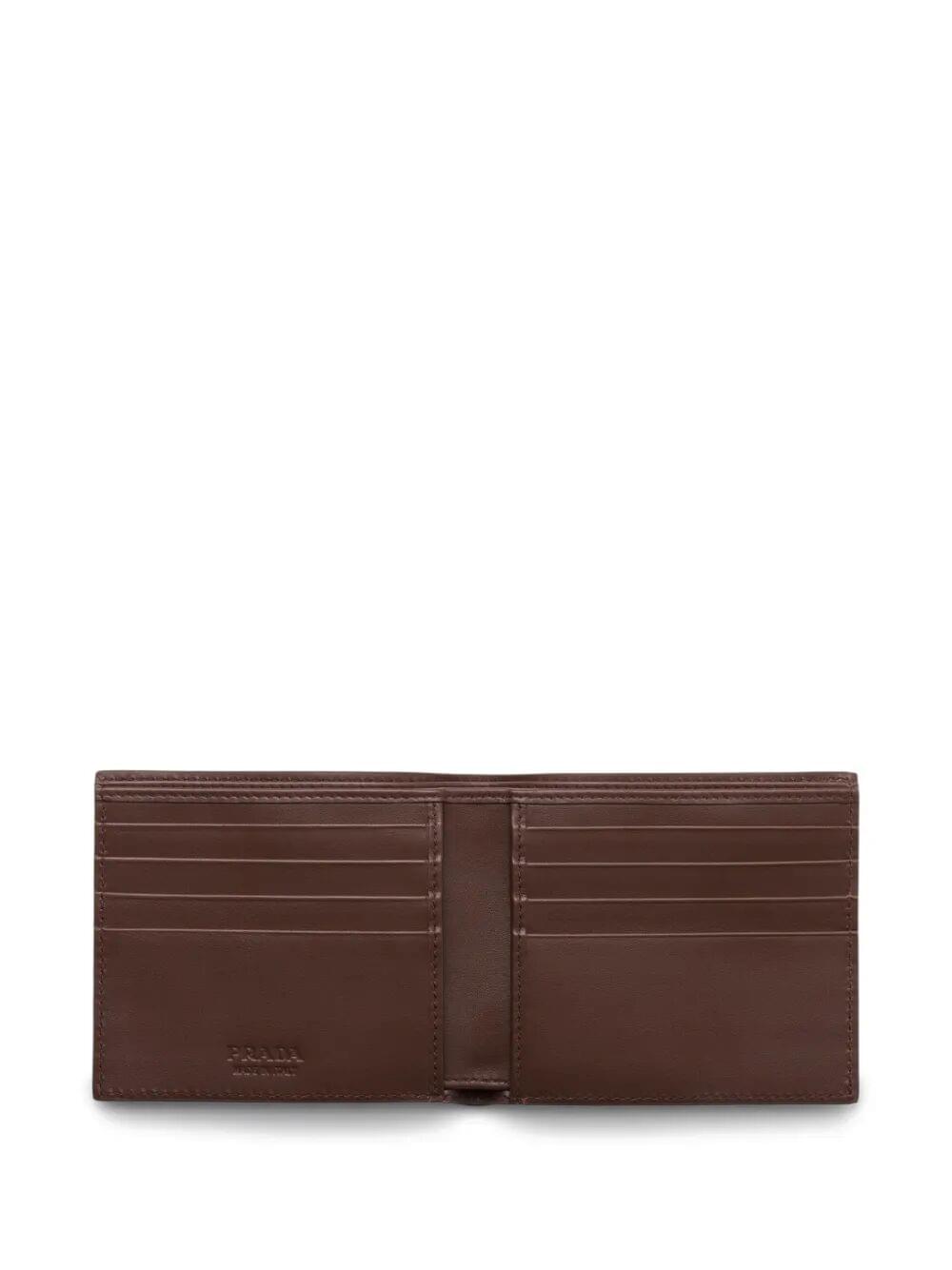 Prada Men Grained Leather Bi-Fold Wallet