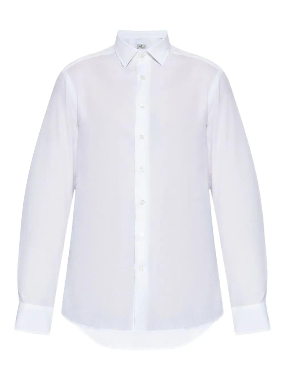 Etro Men Cotton Jacquard Shirt With Gecko Motif