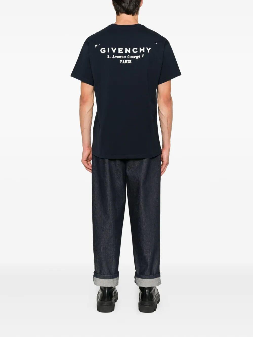 Givenchy Men Cotton T-Shirt With Givenchy Stamp Print