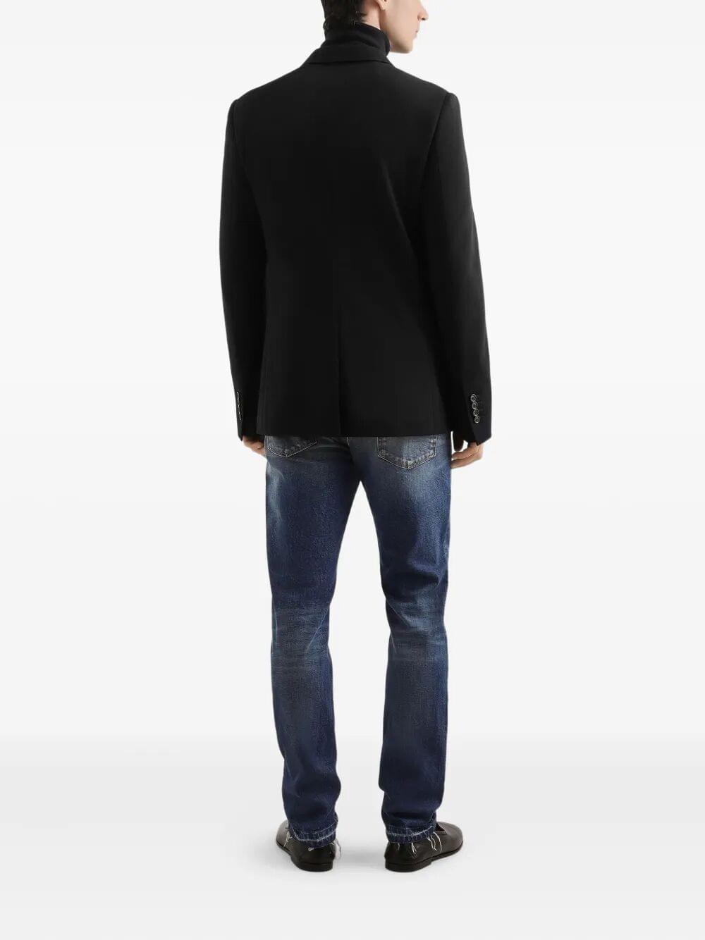 Dolce & Gabbana Men Double-Breasted Wool Blazer