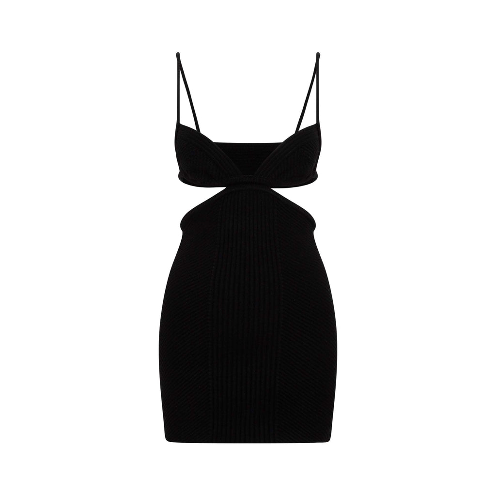 Off White Cut Out Ribbed Mini Dress Women