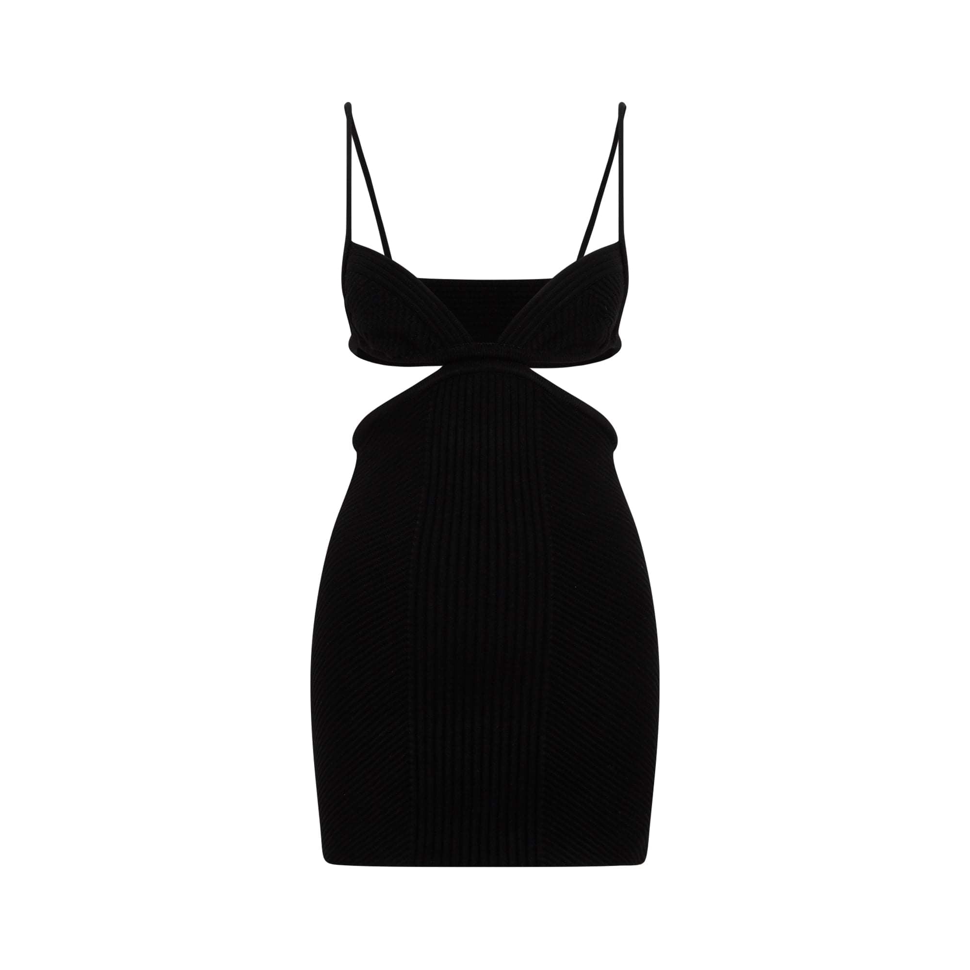 Off White Cut Out Ribbed Mini Dress Women