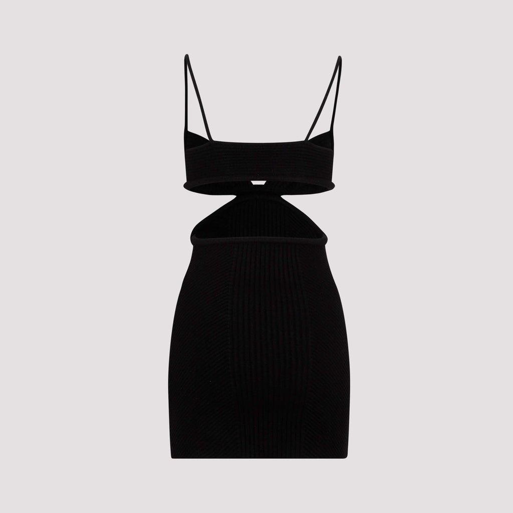 Off White Cut Out Ribbed Mini Dress Women