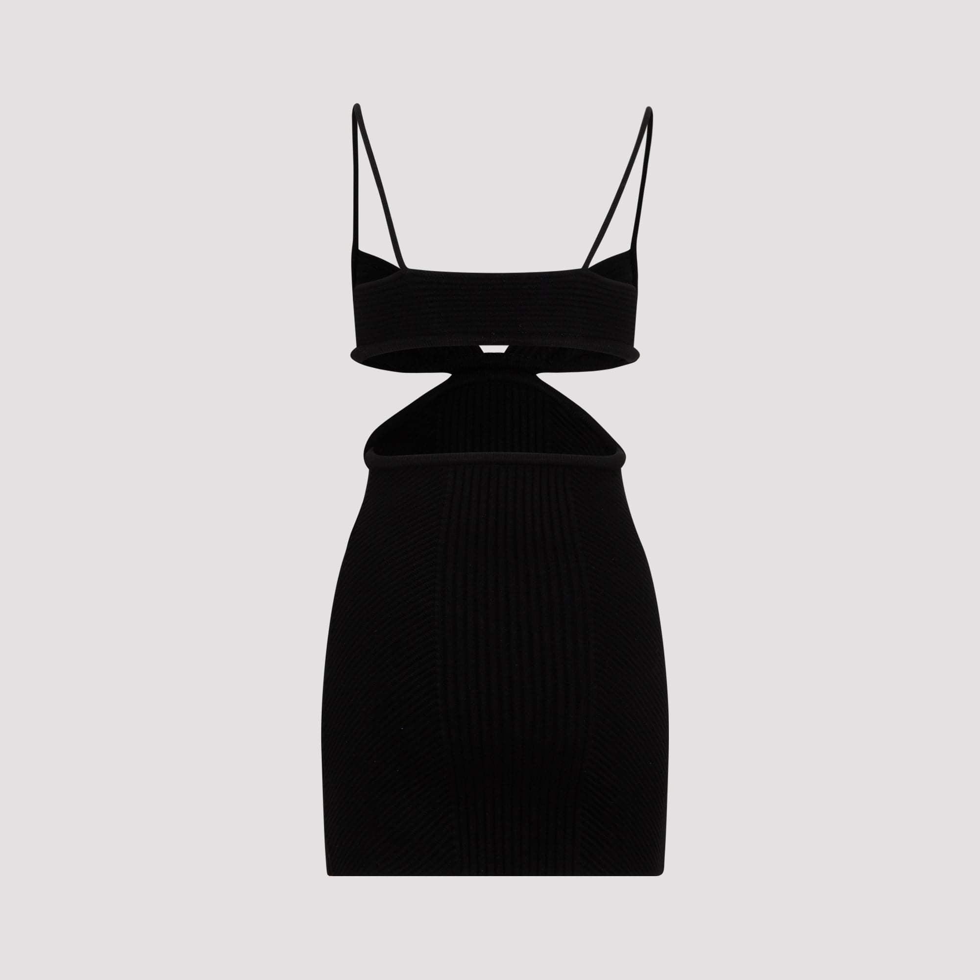 Off White Cut Out Ribbed Mini Dress Women