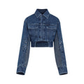 Off White Motorcycle Hole Crop Jacket Women