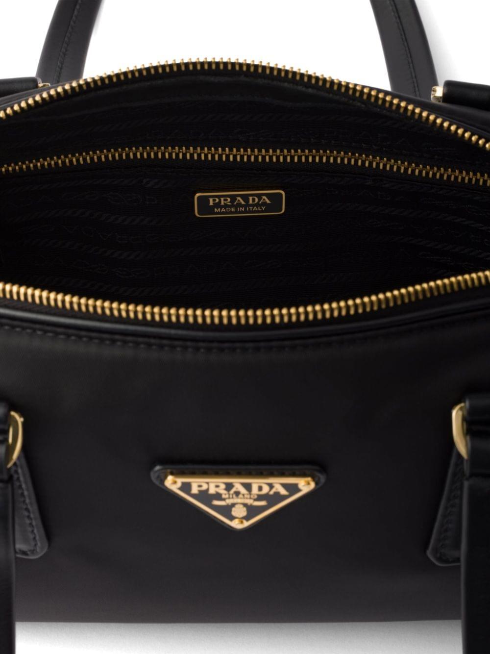 Prada Women Re-Nylon And Leather Medium Top-Handle Bag With Padlock