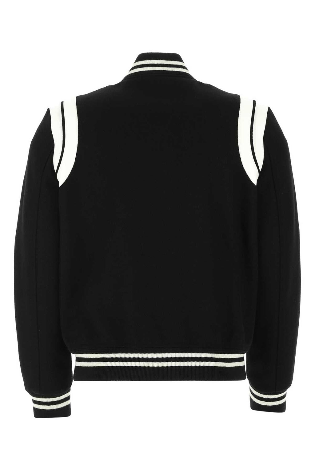Saint Laurent Men Black Wool Blend Bomber Jacket