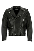 Saint Laurent Men Black Leather Jacket