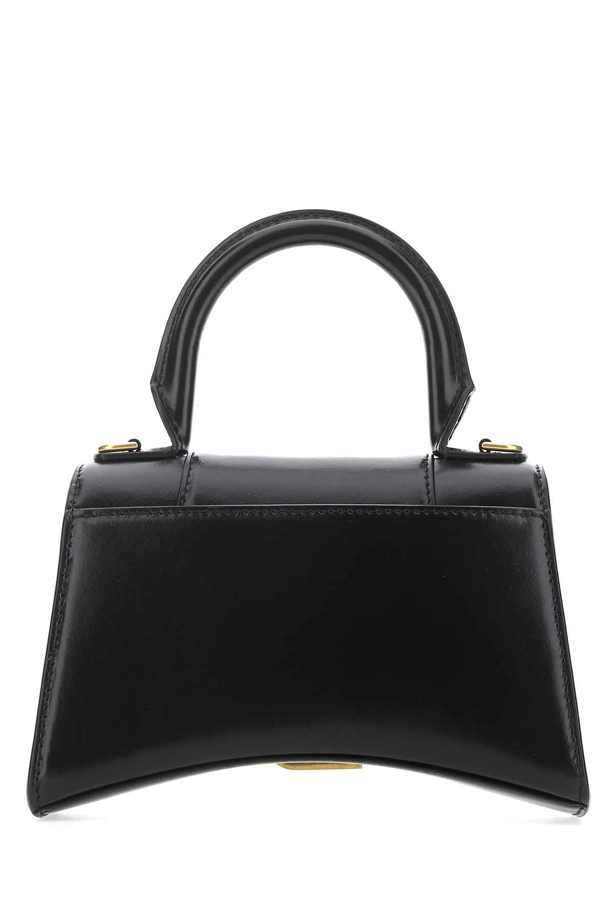 Balenciaga Women Black Leather Xs Hourglass Handbag