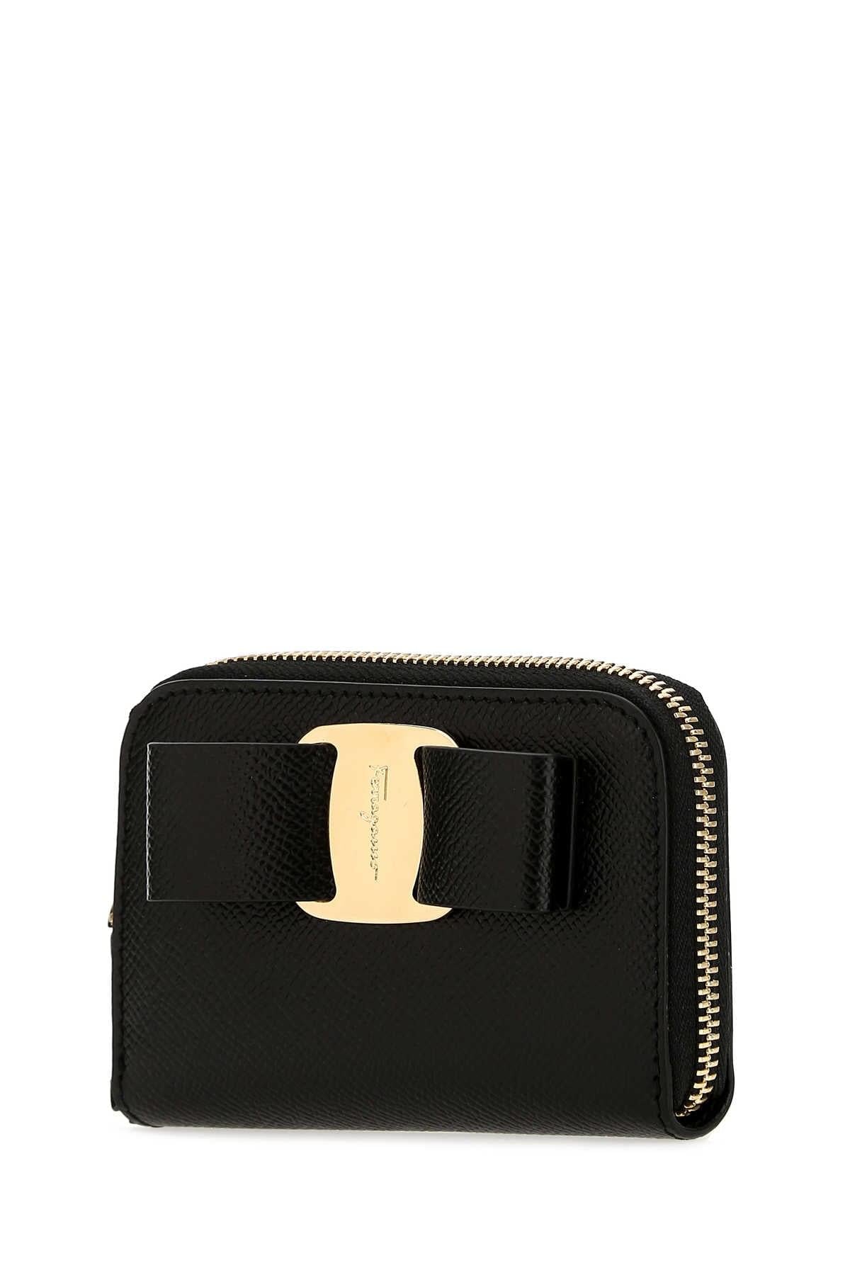 Salvatore Ferragamo Women Black Leather Wallet