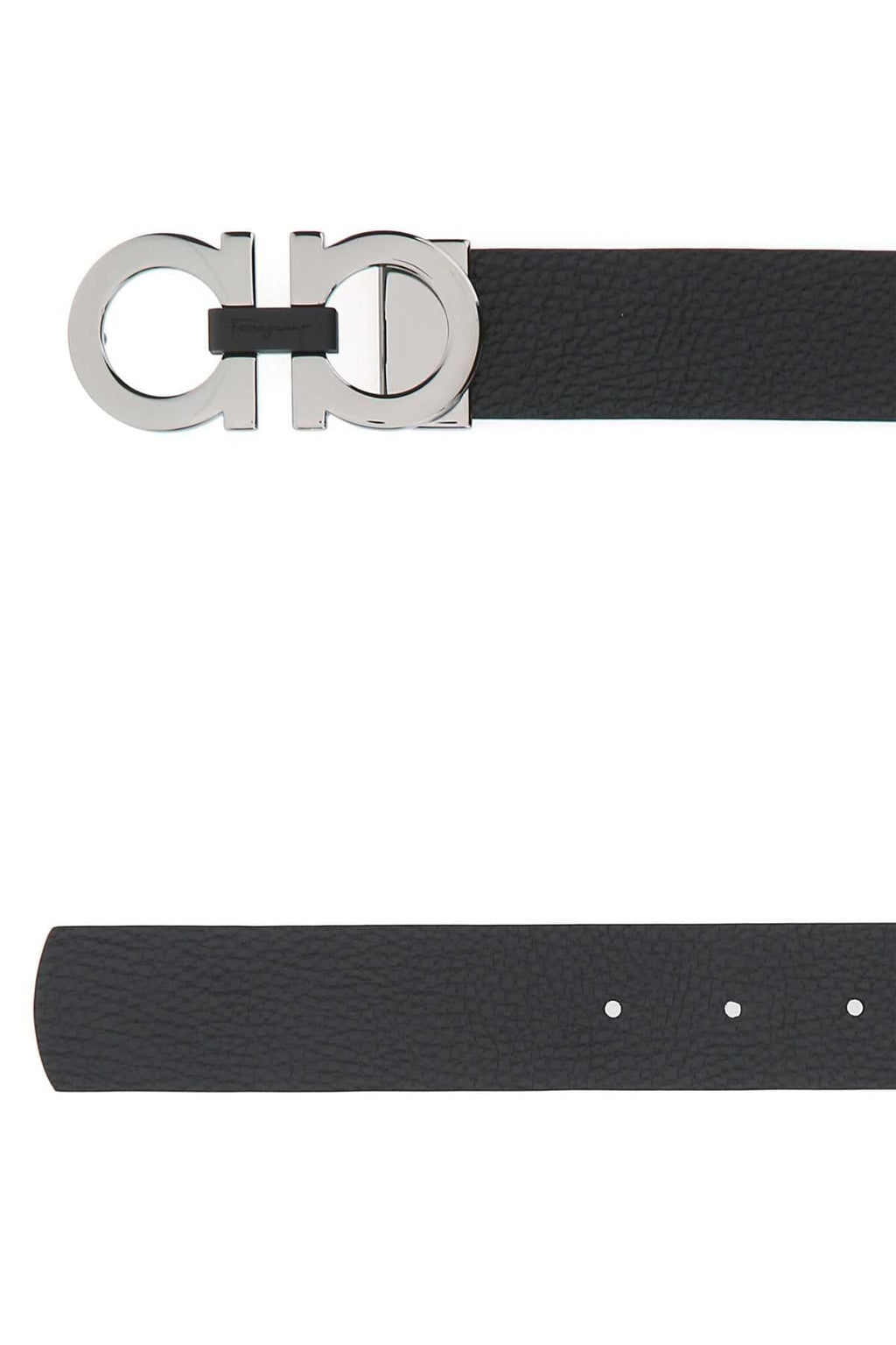 Salvatore Ferragamo Men Black Leather Reversible Belt