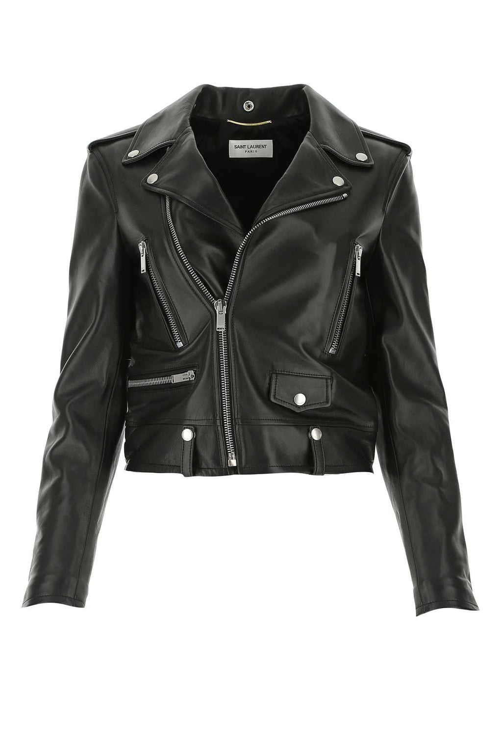 Saint Laurent Women Black Nappa Leather Jacket
