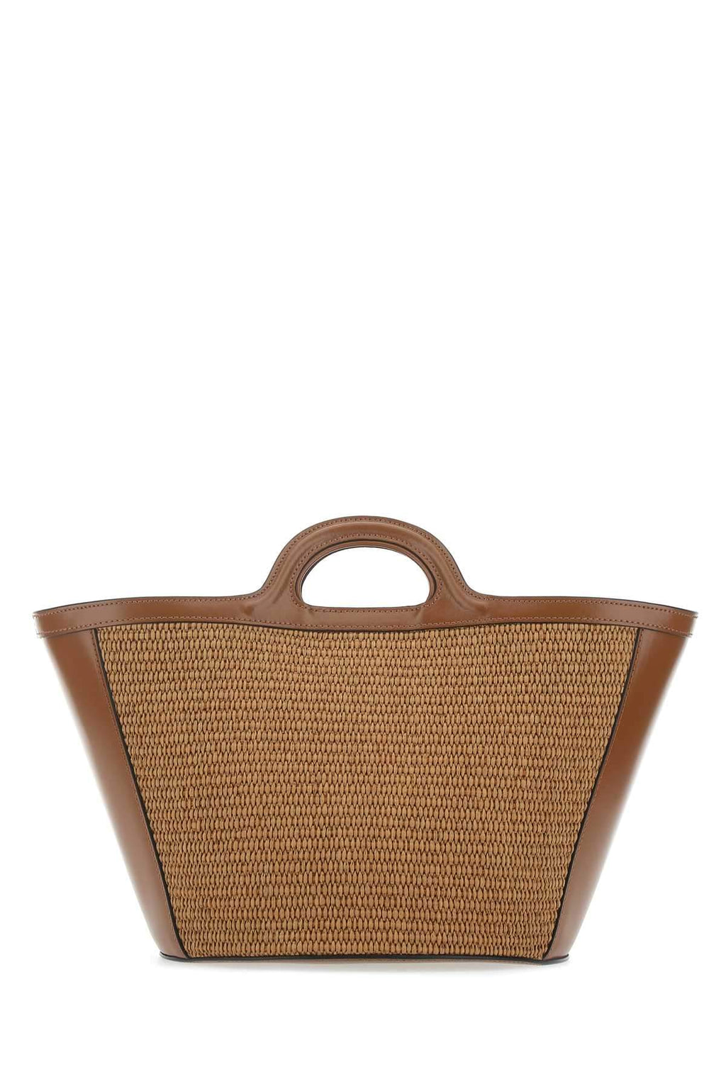 Marni Women Two-Tone Leather And Raffia Small Tropicalia Summer Handbag